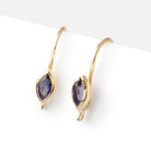 19mm Iolite Marquise Ear Wire Set of 2 pieces - Beadsofcambay.com