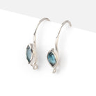19mm London Blue Topaz Marquise Ear Wire Set of 2 pieces - Beadsofcambay.com