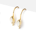 19mm Mother of Pearl Plain Marquise Ear Wire Set of 2 pieces - Beadsofcambay.com