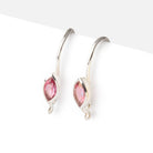 19mm Pink Topaz Marquise Ear Wire Set of 2 pieces - Beadsofcambay.com