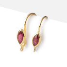 19mm Ruby Marquise Ear Wire Set of 2 pieces - Beadsofcambay.com