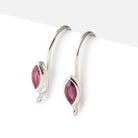 19mm Ruby Marquise Ear Wire Set of 2 pieces - Beadsofcambay.com