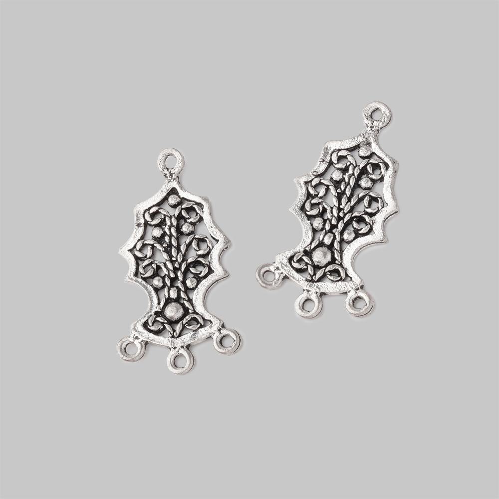 19x12mm Tree Of Life Filigree 3 Ring Charm Set of 2 pieces - Beadsofcambay.com