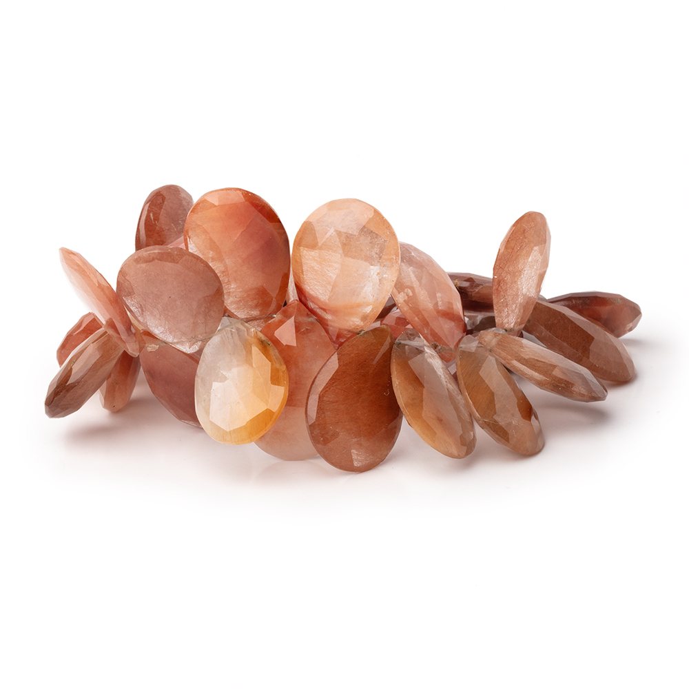 19x13 - 22x15mm Rutilated Quartz Faceted Pear Beads 8 inch 34 pieces - Beadsofcambay.com