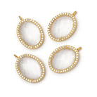 19x15mm Vermeil CZ Bezel Crystal Quartz Faceted Oval Pendant 1 Focal - Beadsofcambay.com