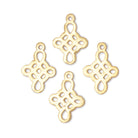 19x16mm Brushed Filigree Cross Charm Set of 4 pieces - Beadsofcambay.com