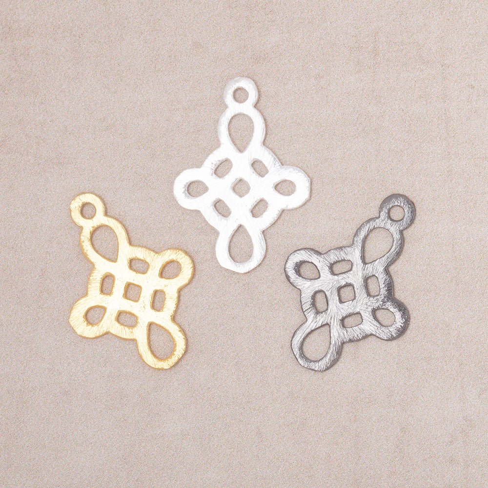 19x16mm Brushed Filigree Cross Charm Set of 4 pieces - Beadsofcambay.com