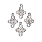 19x16mm Brushed Filigree Cross Charm Set of 4 pieces - Beadsofcambay.com
