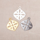 19x19.5mm Brushed Filigree Marquise Charm Set of 4 pieces - Beadsofcambay.com