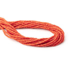 2-3mm Natural Red Coral Faceted Rondelle Beads 18 inch 230 pieces - Beadsofcambay.com