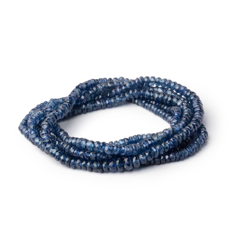 2 - 4mm Blue Sapphire Faceted Rondelle Beads 15.5 inch 245 pieces - Beadsofcambay.com