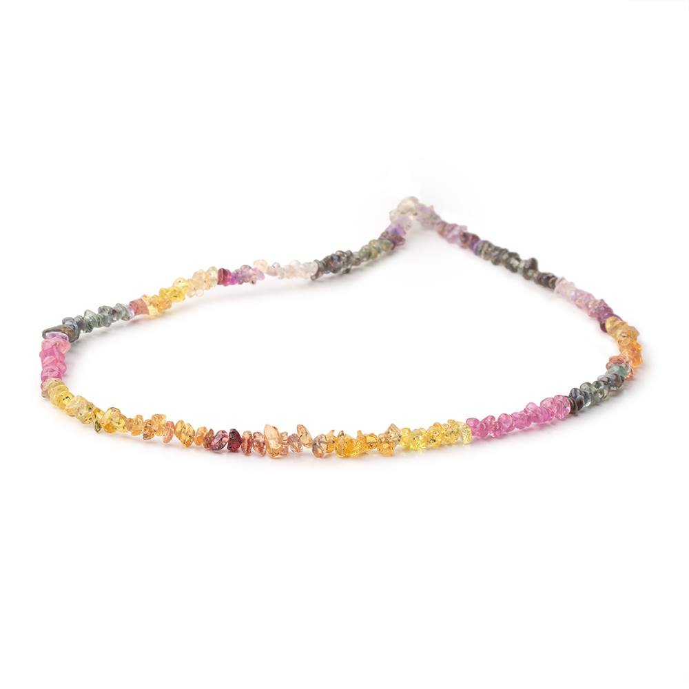 2-5mm Multi Color Sapphire Plain Chip Beads 16 inch 215 pieces - Beadsofcambay.com