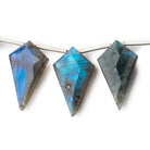 20 - 22mm Labradorite Faceted Shield Beads 7 inch 11 pieces - Beadsofcambay.com