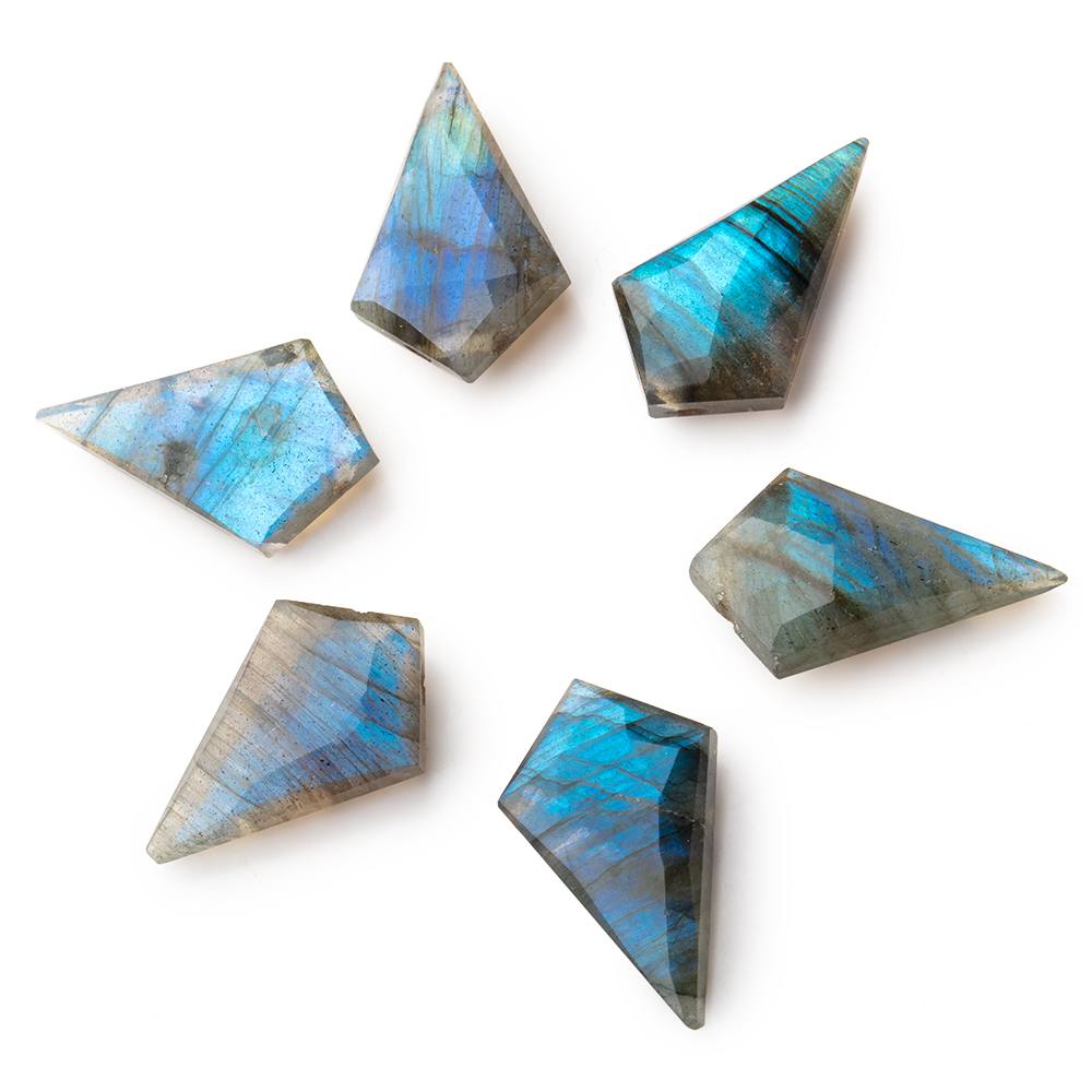 20 - 22mm Labradorite Faceted Shield Focal 1 Bead - Beadsofcambay.com