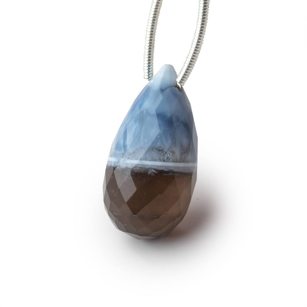20 - 23mm Banded Owyhee Blue Opal Faceted Tear Drop 1 Focal - Beadsofcambay.com