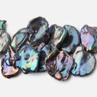 20-26mm Peacock Top Drill Ultra Keshi Freshwater Pearls 17 inch 46 Beads - Beadsofcambay.com