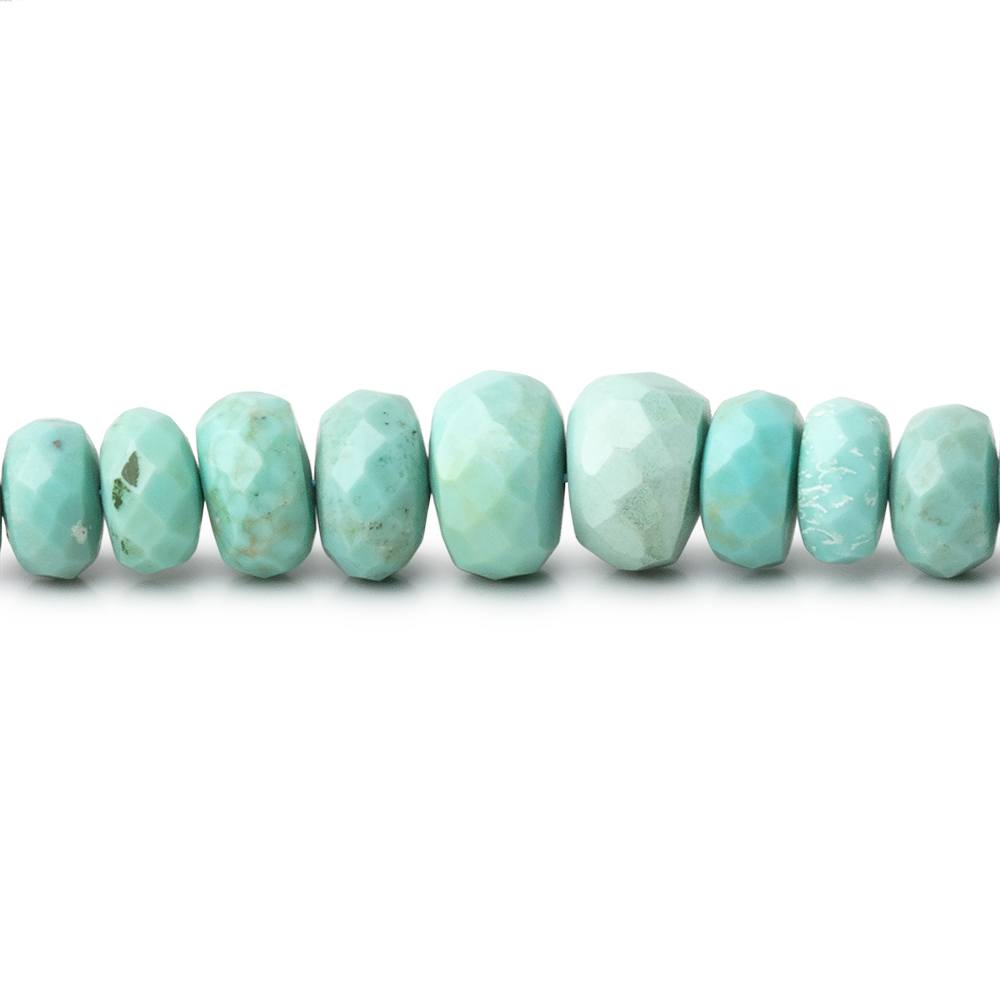 3-7.5mm Turquoise Faceted Rondelle Beads 16 inch 166 pieces - BeadsofCambay.com