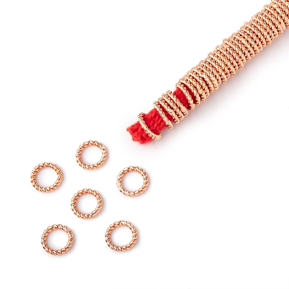 8mm Twisted Jump Rings on an 8 inch Strand - BeadsfCambay.com