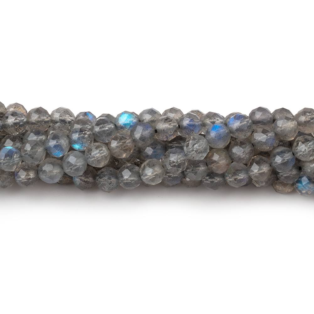 4mm Labradorite Micro Faceted Rounds 12.75 inch 85 beads AAA - BeadsofCambay.com