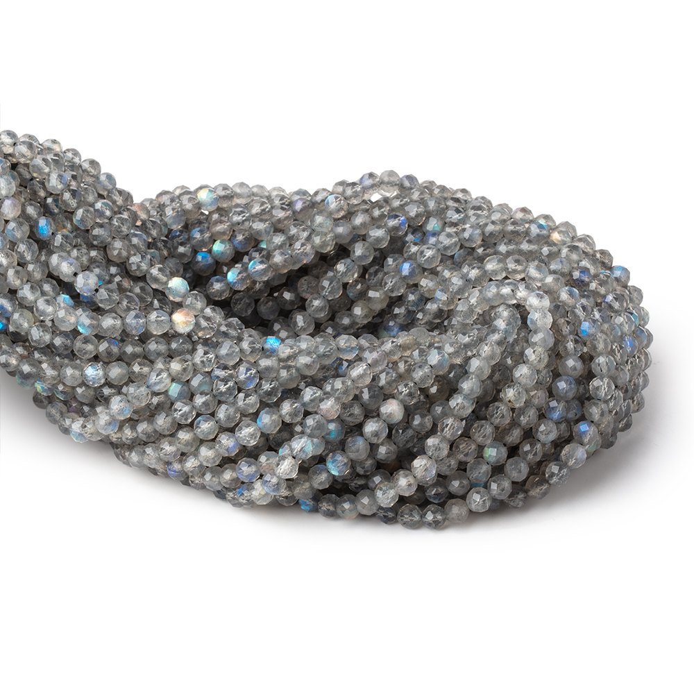 4mm Labradorite Micro Faceted Rounds 12.75 inch 85 beads AAA - BeadsofCambay.com
