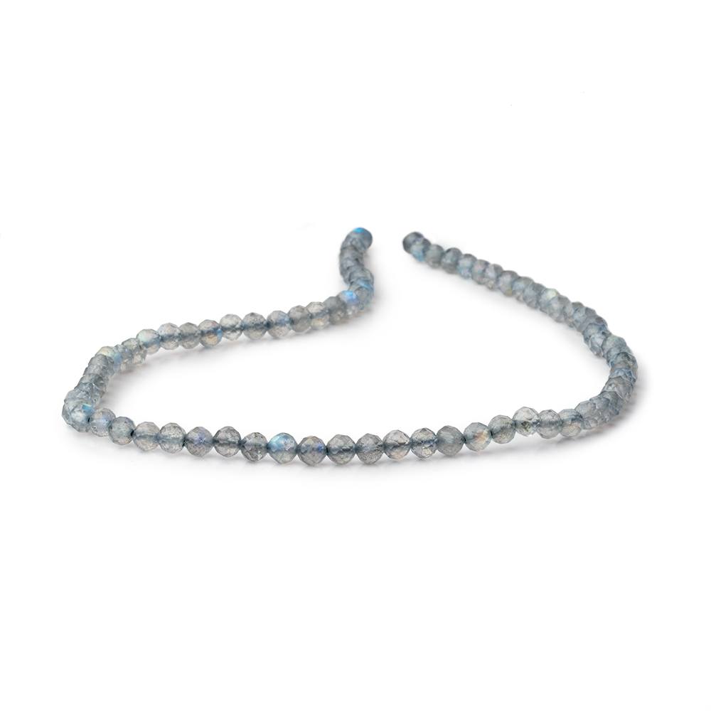 4.3mm Labradorite Micro Faceted Rounds 12.5 inch 75 beads AAA - BeadsofCambay.com