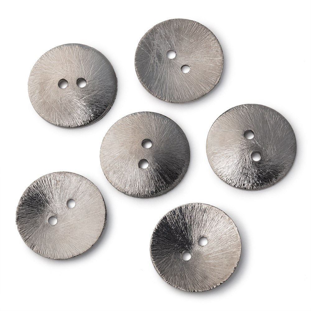 20mm Brushed Round Buttons Set of 6 - Beadsofcambay.com
