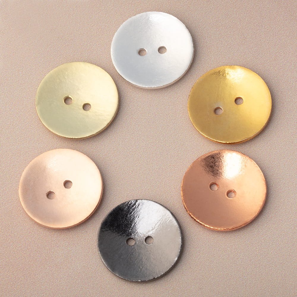 20mm Shiny Round Buttons Set of 6 - Beadsofcambay.com