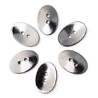 20x14mm Black Gold Oval Button 6 pieces - Beadsofcambay.com