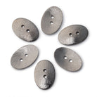 20x14mm Brushed Oval Buttons Set of 6 - Beadsofcambay.com