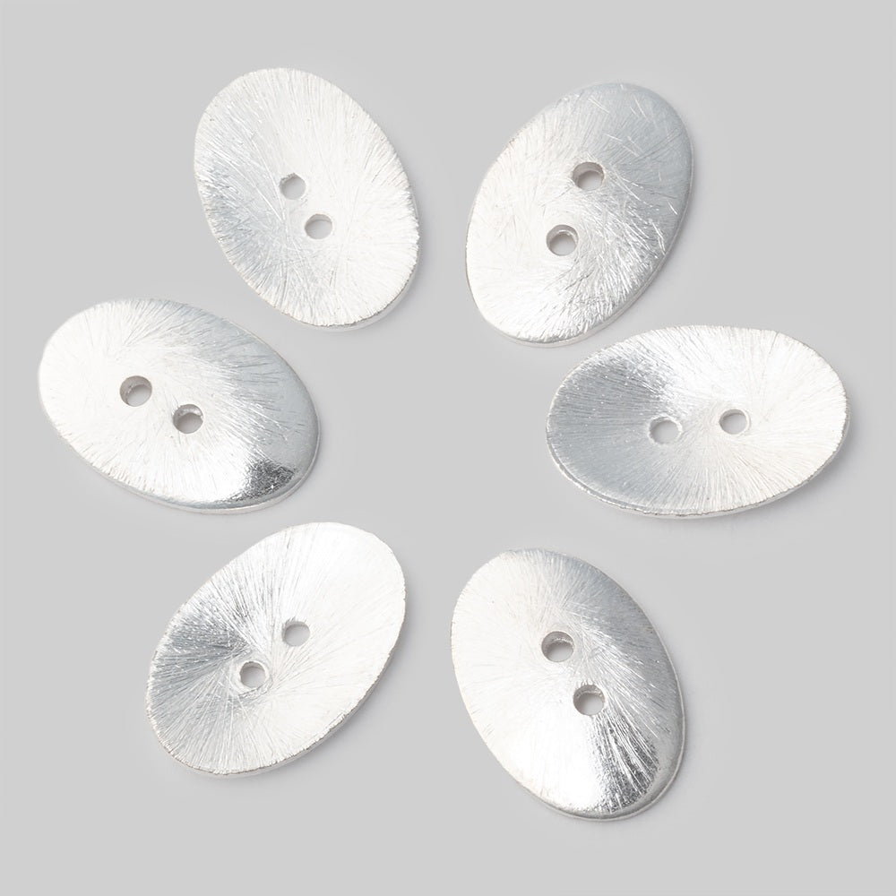 20x14mm Brushed Oval Buttons Set of 6 - Beadsofcambay.com