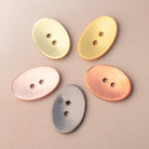 20x14mm Shiny Oval Buttons Set of 6 - Beadsofcambay.com