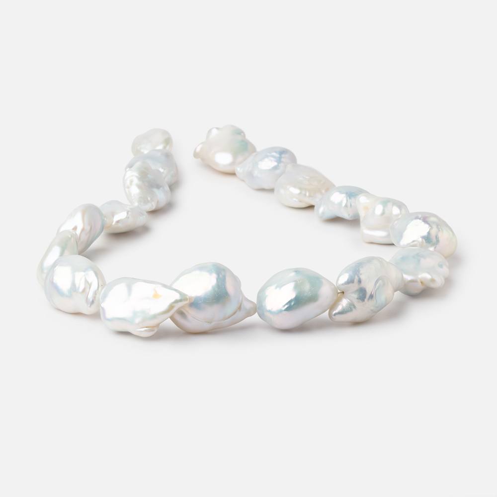 20x16 - 27x17mm White Soufflé Pearls 16 inch 18 Beads AAA - Beadsofcambay.com