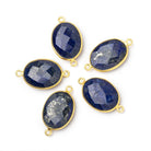 20x16mm Vermeil Bezel Lapis Lazuli Faceted Oval Connector 1 piece - Beadsofcambay.com