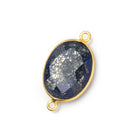 20x16mm Vermeil Bezel Lapis Lazuli Faceted Oval Connector 1 piece - Beadsofcambay.com