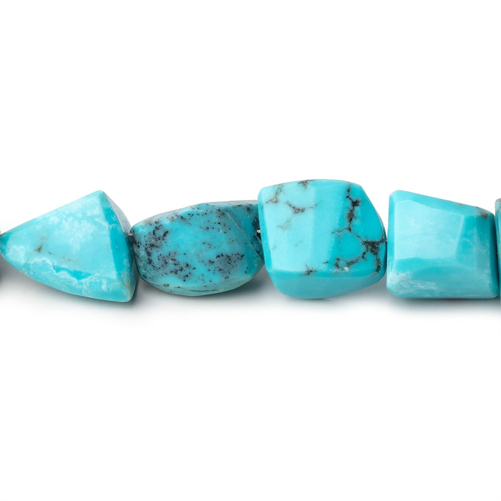 9-16mm Turquoise Faceted Nugget Beads 9 inch 17 pieces - BeadsofCambay.com