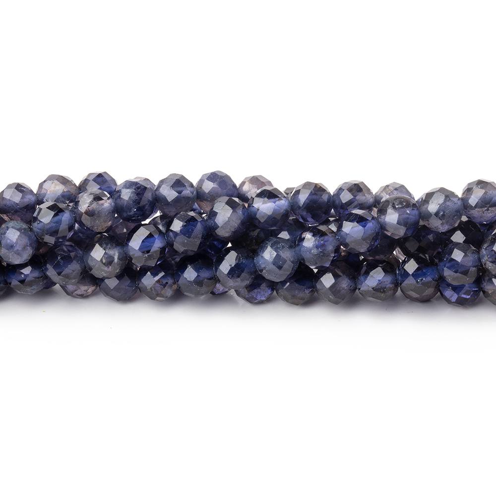 4mm Iolite Micro-faceted round beads 12.5 inch 78 pieces - BeadspfCambay.com