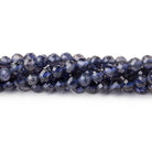 4mm Iolite Micro-faceted round beads 12.5 inch 78 pieces - BeadspfCambay.com