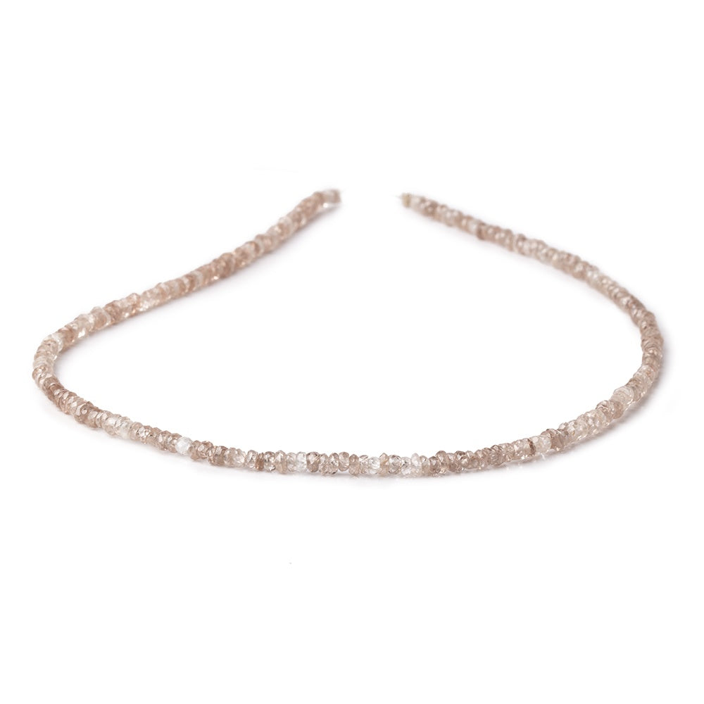 3mm Champagne Zircon faceted rondelles 13.5 inch 210 beads - BeadsofCambay.com