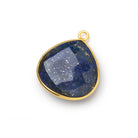 21mm Vermeil Bezel Lapis Lazuli Faceted Heart Pendant 1 piece - Beadsofcambay.com