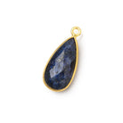 21x11mm Vermeil Bezel Lapis Lazuli Faceted Pear Pendant 1 piece - Beadsofcambay.com