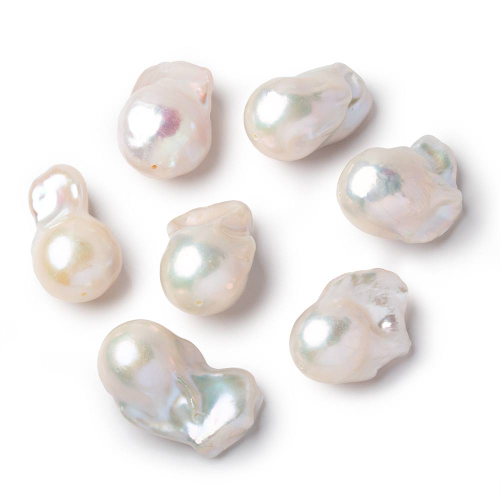 21x14-25x16mm White Ultra Baroque Freshwater Pearl Focal 1 piece - Beadsofcambay.com