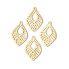 21x15.5mm Brushed Filigree Tear Drop Charm Set of 4 pieces - Beadsofcambay.com