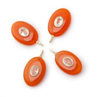 21x15mm Carnelian Oval with Bezeled White Topaz Inlay 1 Pendant - Beadsofcambay.com