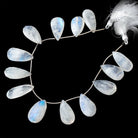 22 - 25mm Rainbow Moonstone Faceted Pear Beads 8 inch 13 pieces - Beadsofcambay.com