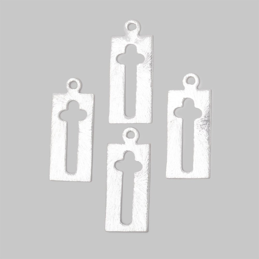 22.5x11mm Brushed Cross Void Charm Set of 4 pieces - Beadsofcambay.com