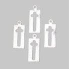 22.5x11mm Brushed Cross Void Charm Set of 4 pieces - Beadsofcambay.com
