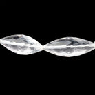 22x10 - 27x11mm Crystal Quartz Faceted Bi - Cone Marquise 6.5 inch 7 Beads - Beadsofcambay.com