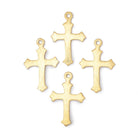 22x18mm Brushed Cross Charm Set of 4 pieces - Beadsofcambay.com