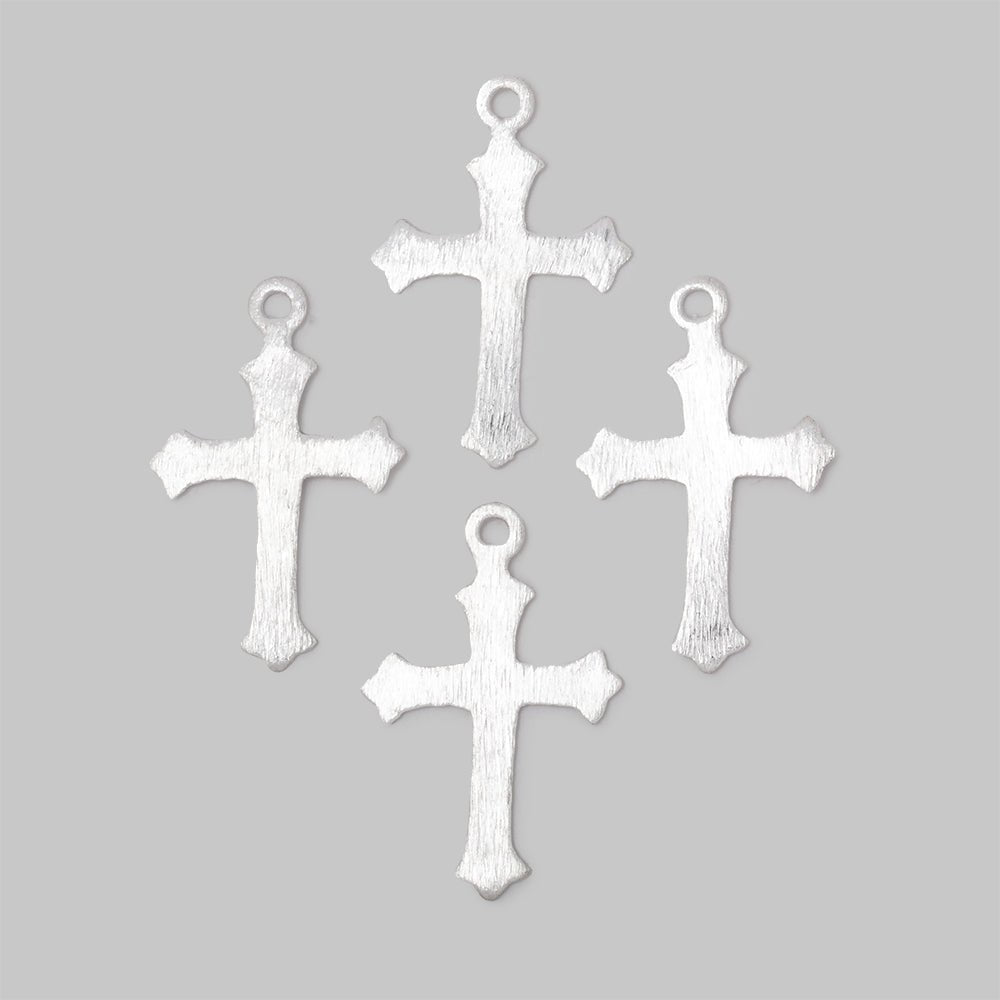 22x18mm Brushed Cross Charm Set of 4 pieces - Beadsofcambay.com