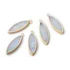 23 - 25mm Gold Leafed Rainbow Moonstone Marquise 1 Pendant - Beadsofcambay.com